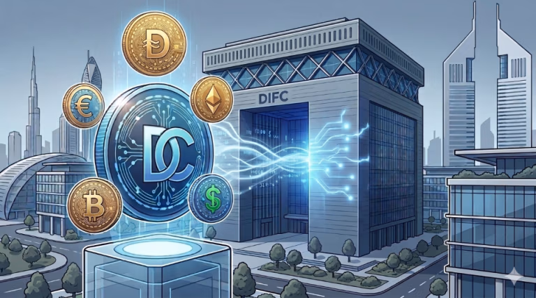 DIFC connected to coins as a representation of the new DIFC rules on token assessment