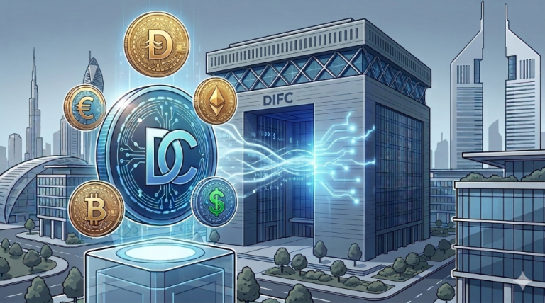 DIFC connected to coins as a representation of the new DIFC rules on token assessment