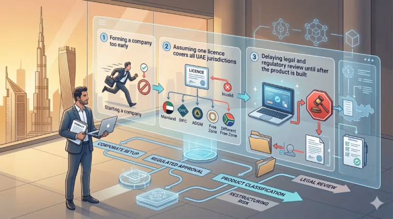 A man in front of a holo-projector looking at potential regulatory mistake